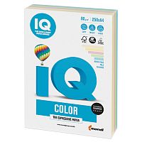 Бумага цветная для принтера IQ Color А4, 80 г/м2, 250 листов, 5 цветов